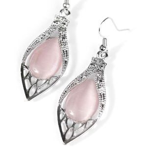 Pretty Pink & Silver Toned Earrings